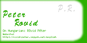 peter rovid business card